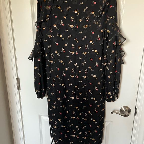 Lauren Ralph Lauren Tahiya Floral Print Dress Ruffle Long Sleeve Viscose Sz 6 . - Picture 4 of 14